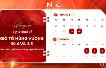 THÔNG BÁO LỊCH NGHỈ LỄ GIỖ TỔ HÙNG VƯƠNG, 30/4 VÀ 01/5 NĂM 2026