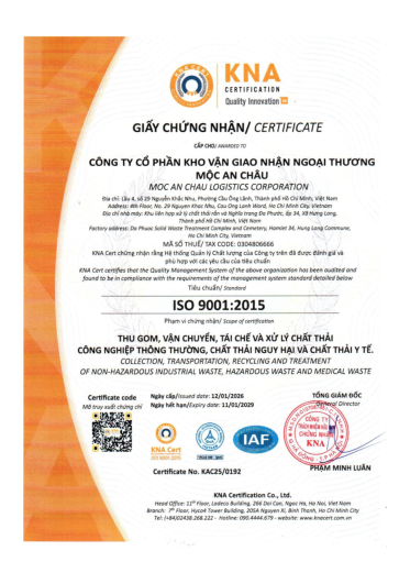 Giấy chứng nhận ISO 9001:2015