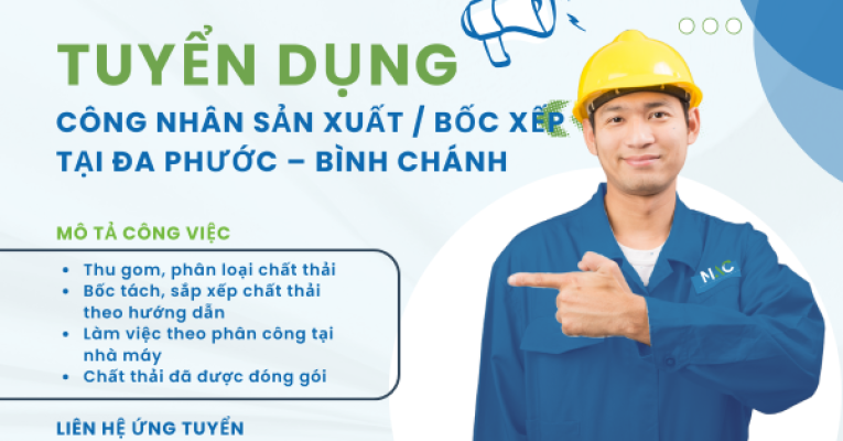 Tuyển Gấp Công Nhân Sản Xuất / Công Nhân Bốc Xếp Tại Đa Phước, Bình Chánh
