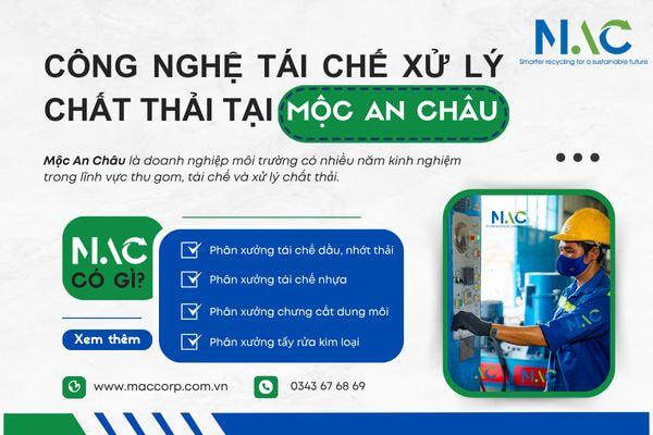 Công nghệ tái chế chất thải tại Mộc An Châu